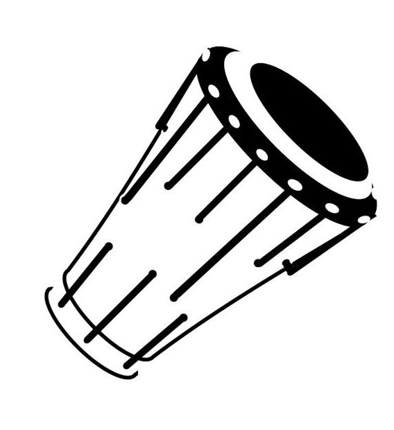 Sticker musique instrument tam-tam 