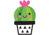 Sticker cactus motif noir et blanc