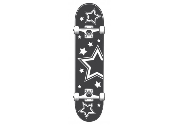 Sticker planche de skate étoile 