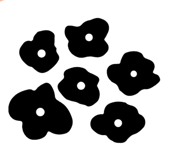 Fleur noire - Sticker autocollant