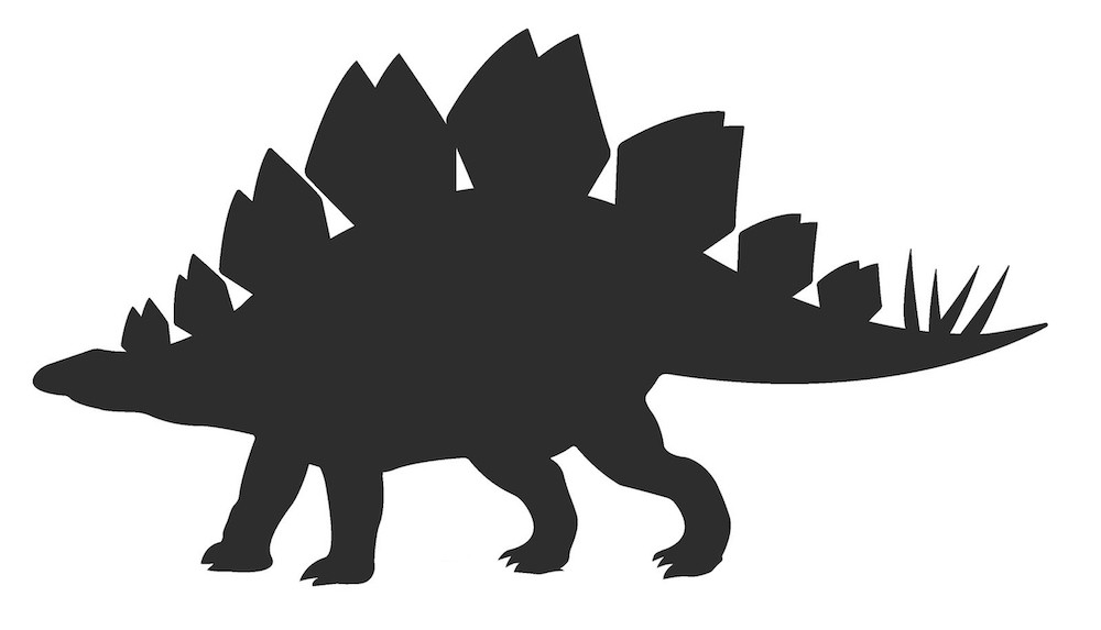 Sticker dinosaure noir stegosaurus