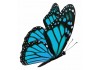 Sticker papillon bleu