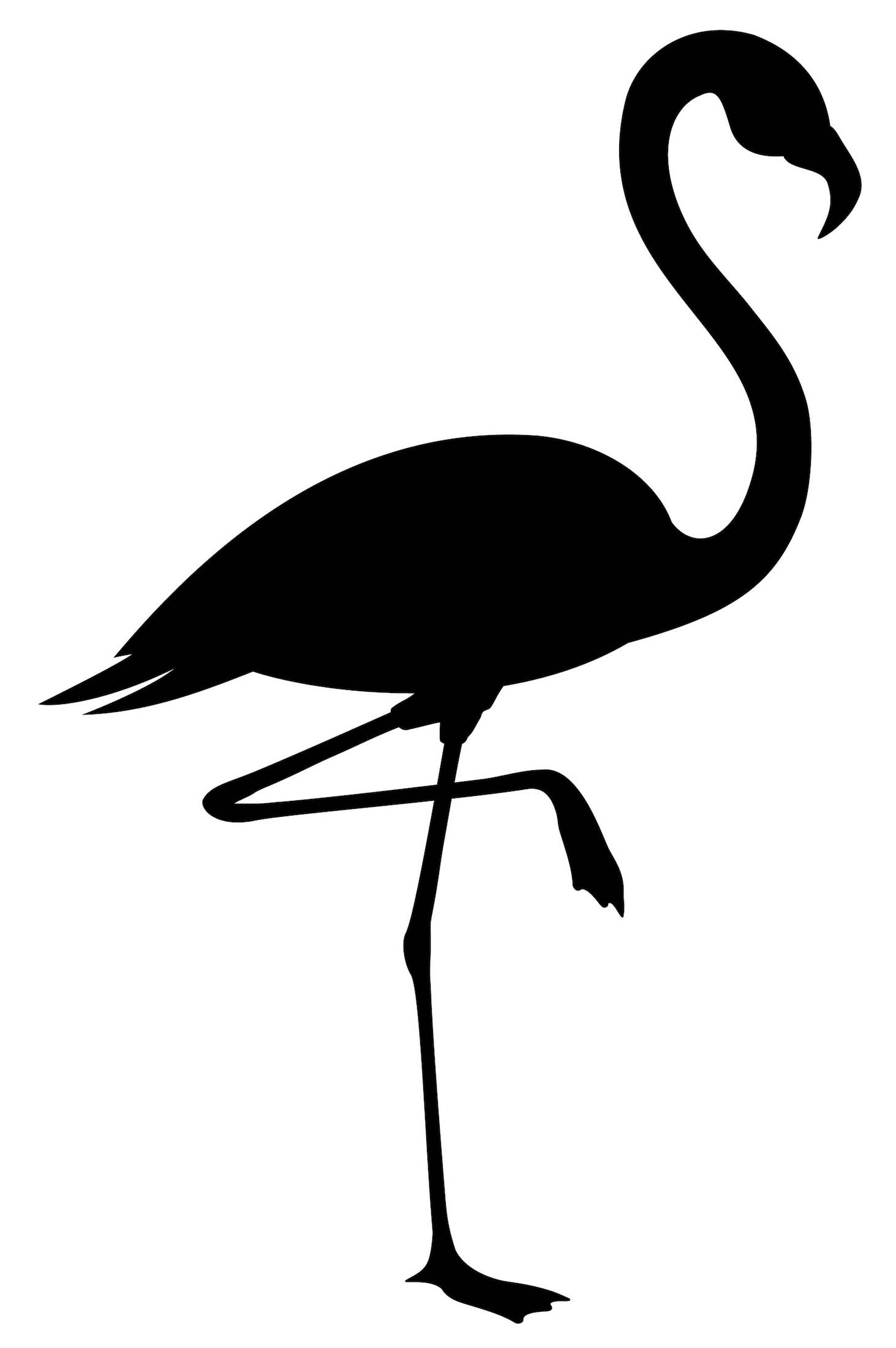 Stickers Deco Flamant Rose Noir