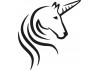 Sticker licorne noir