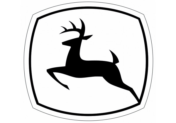 Sticker John Deere logo  noir  blanc  pour deco voiture 