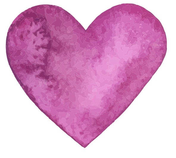 Coeur avec trou (violet)' Autocollant