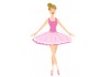 Sticker Danseuse rose